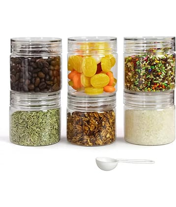 PearlPet Tiffany-200ml PET Transparent Multi-Purpose Container ( Set of 6 )