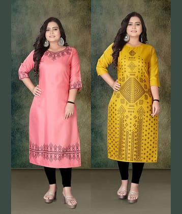 Hetsa Women Rayon Printed A-line Kurti ( Multicolor )