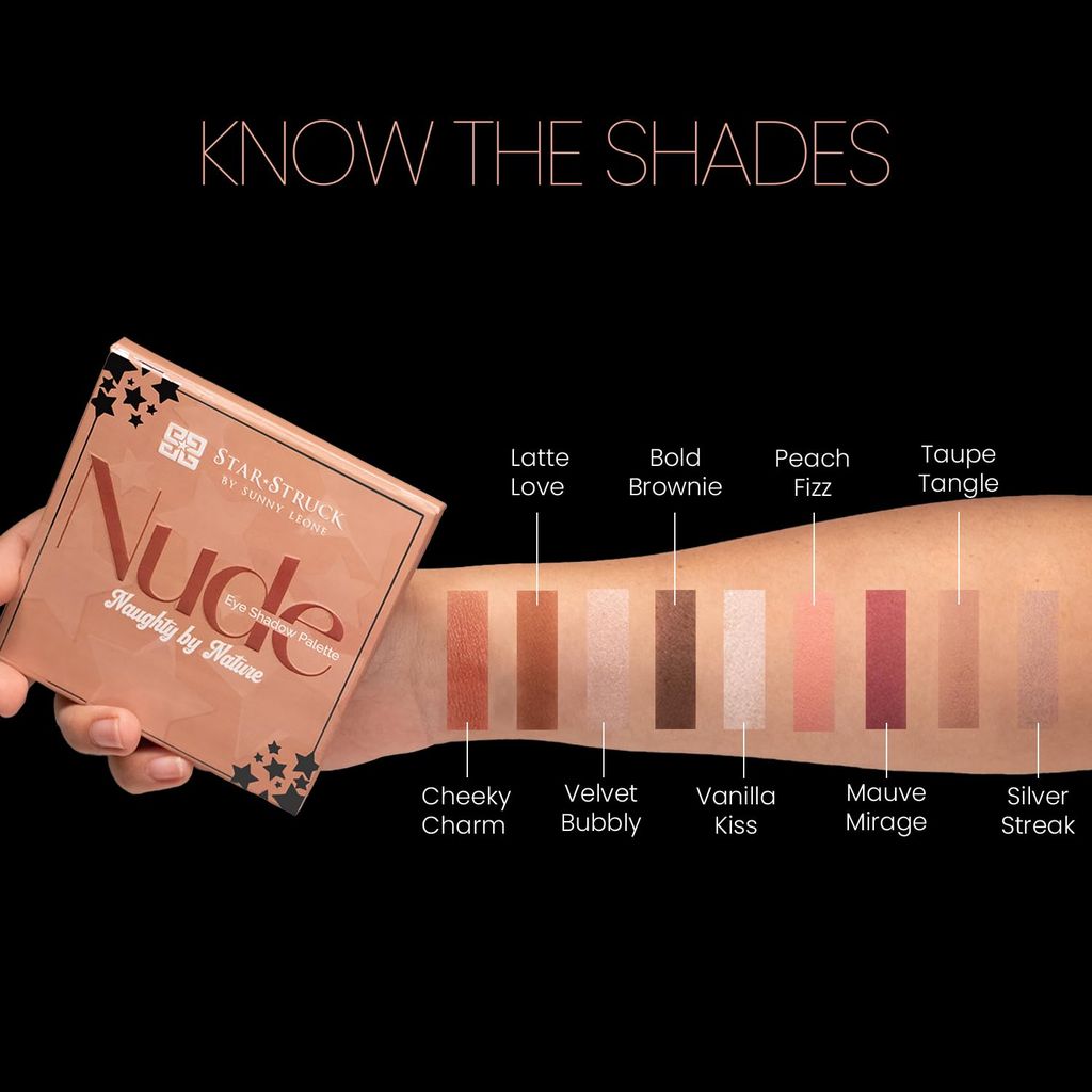 STARSTRUCK BY SUNNY LEONE Nude Matte Eyeshadow Palette - Naughty BY Nature, 12.5G