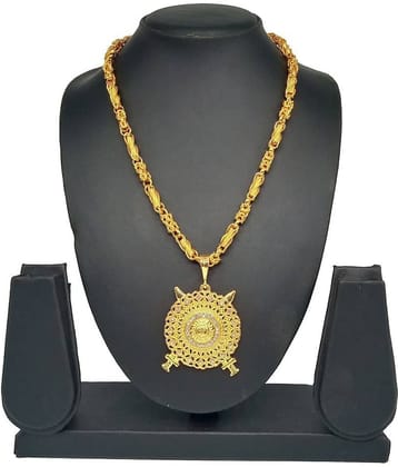 SHANKHRAJ MALL GOLD PLATED PENDANT AND CHAIN FOR MEN OR BOYS-100169