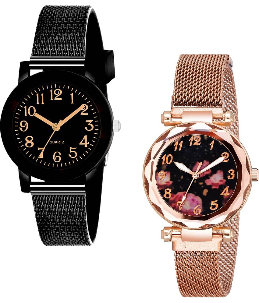 Cosmic - Black Metal Analog Couple's Watch