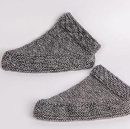 Sakha Crochet Slipper Socks Gray Sakha Crochet Slipper Socks Gray