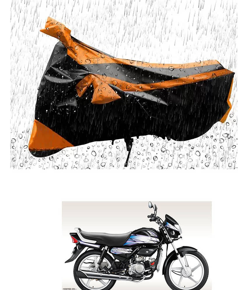 JVG Bike Body Cover for Hero HF Deluxe Eco ( Pack of 1 ) , Orange