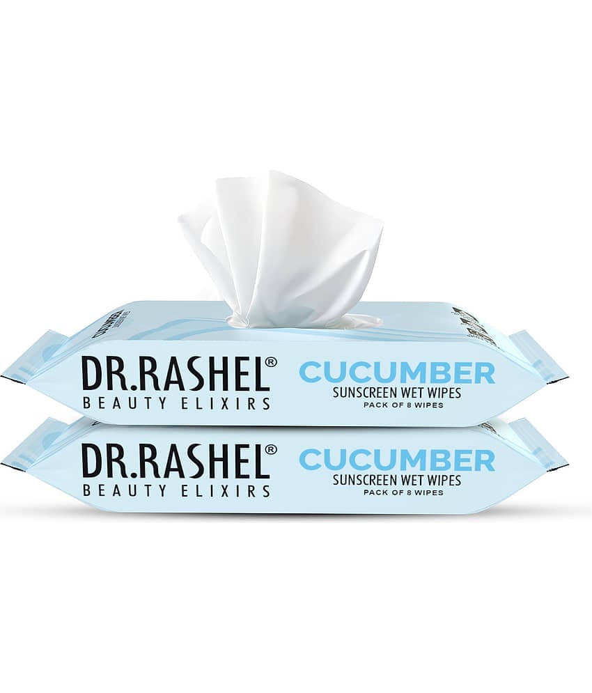 DR.RASHEL Cucumber Sunscreen Spf 15 Wet Wipes For All Skin Types - 24 Wipes (Pack of 2)