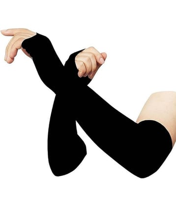 Arm Sleeves for Men Hand Gloves for Men Skinny fit With Thumb Hole Stretchable Hand Sleeves Arm Sleeves for women (Black 1 Pair)