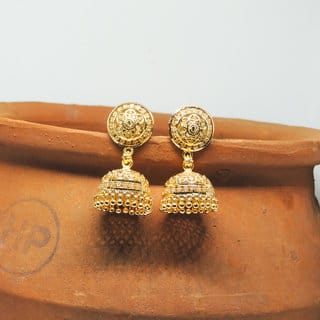 Traditional 1gm gold and micron plated  jhumkis