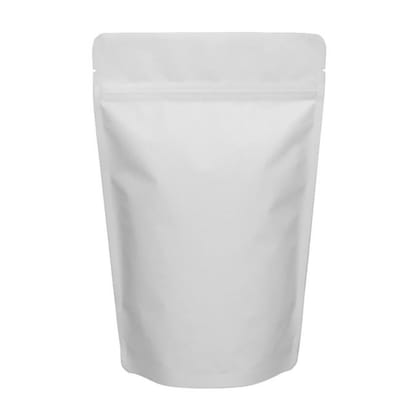 Matte White  Standup Pouches 80x260x25x25 MM  250G Capacity 1000 pieces