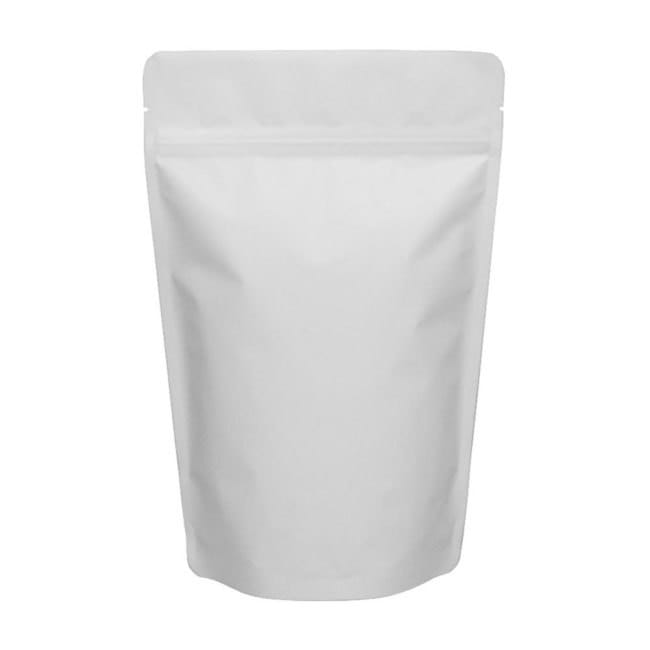 Matte White  Standup Pouches 80x260x25x25 MM  250G Capacity 1000 pieces