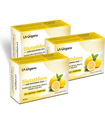 LA ORGANO Glutathione Lemon Skin Lightening Soap 300 g Pack of 3