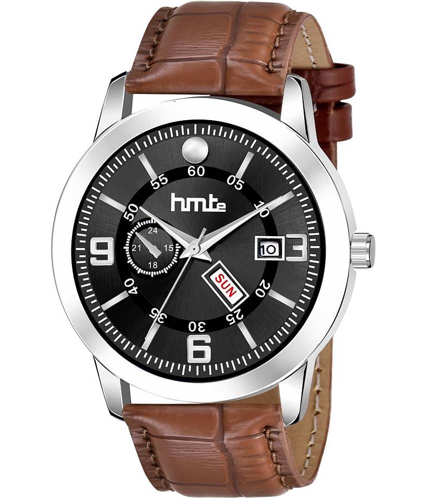 HMTe - Brown Leather Analog Men's Watch