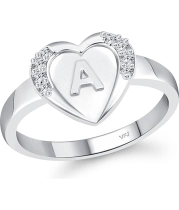 Vighnaharta cz alloy Gold plated Valentine collection Initial '' A '' Letter in heart ring alphabet collection for women and Girls