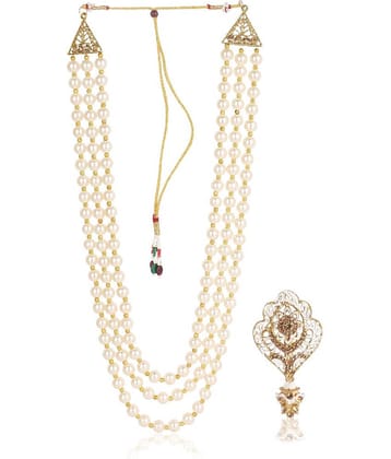 Wedding Groom Mala & Brooch Set for Men