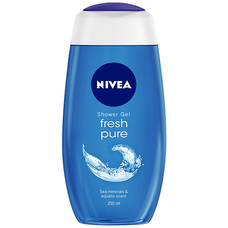 Nivea Fresh Pure Shower Gel - Sea Minerals & Aquatic Scent, Refreshing, Moisturising, 250 Ml