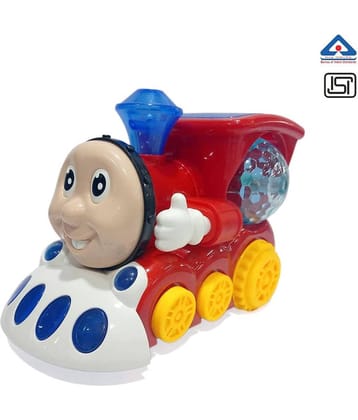 THRIFTKART  Bump and Go Musical Engine Toy Train with 4D Light and Sound for Kids
