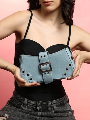 The Denim Shoulder Bag - Light Blue-Sling Bag