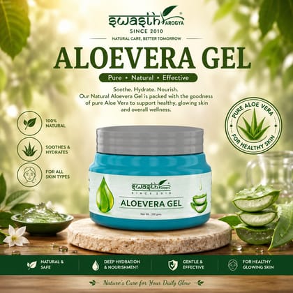Swasth Arogya Aloevera Gel || Moisturizer || Softens Skin || Unclog Pores || Anti Aging || Pack Of 1 Jar Aloevera Gel (200gm.)