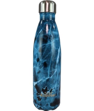 Smily Kiddos - Steel water bottle - Marble print Blue Blue Water Bottle 500 mL ( Set of 1 )