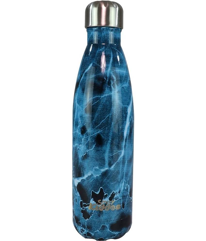 Smily Kiddos - Steel water bottle - Marble print Blue Blue Water Bottle 500 mL ( Set of 1 )