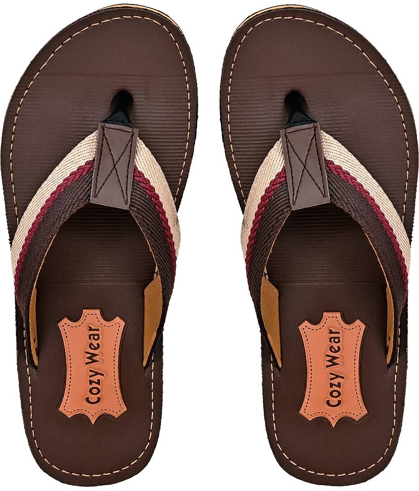 Cozy Wear - Brown Men's Thong Flip Flop