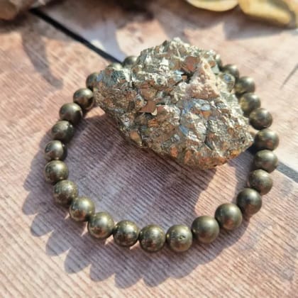 Original Pyrite Bracelet & Get a FREE Pyrite Stone Wealth, Success & Positive Energy (Size - 7") Original Pyrite Bracelet & Get a FREE Pyrite Stone Wealth, Success & Positive Energy (Size - 7")