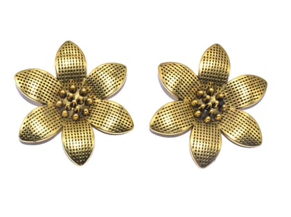 German Silver Metal Oxidized Golden Pendant  ,(GPN-105) , Per Packet of 2 Pcs-Per Packet of 2 Pcs / 48 MM