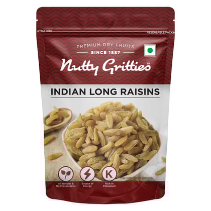 Nutty Gritties Indian Green Raisins Kishmish - Long Kismis, 200 gm