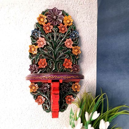 Wall Shelves Wooden Stand Hangings | Wood Shelf Stands For Keeping Showpieces, Small Plants, Tea Lights | Floating Wall Brackets - For Home, Living Room, Wall Decor & Gifts  - 18 Inch