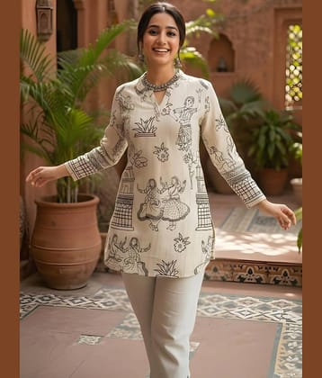 AK FASHION MALL Women Cotton Blend Printed Straight Kurti ( Multicoloured )