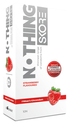 Skore Nothing Thinnest Condom for Men - Strawberry Flavoured - 10Pcs Skore Nothing Thinnest Condom for Men - Strawberry Flavoured - 10Pcs