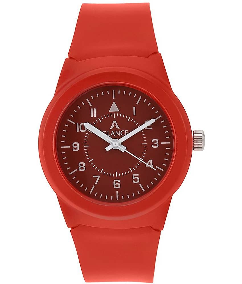 Aglance - Red Silicon Analog Men's Watch