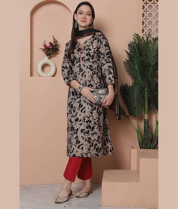 Rajnandini Cotton Blend Printed Kurti With Pants Women's Stitched Salwar Suit - Multicolor ( Pack of 1 )
