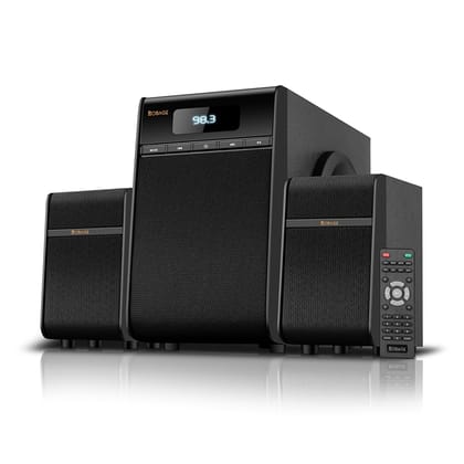 OBAGE Essential-5 2.1 Home Theatre System | 80W Output | HDMI ARC | Digital Bass & Treble Control | Bluetooth 5.3, USB, FM, AUX | Deep Bass Surround Sound for TV, Music & Movies OBAGE Essential-5 2.1 Home Theatre System | 80W Output | HDMI ARC | Digital 