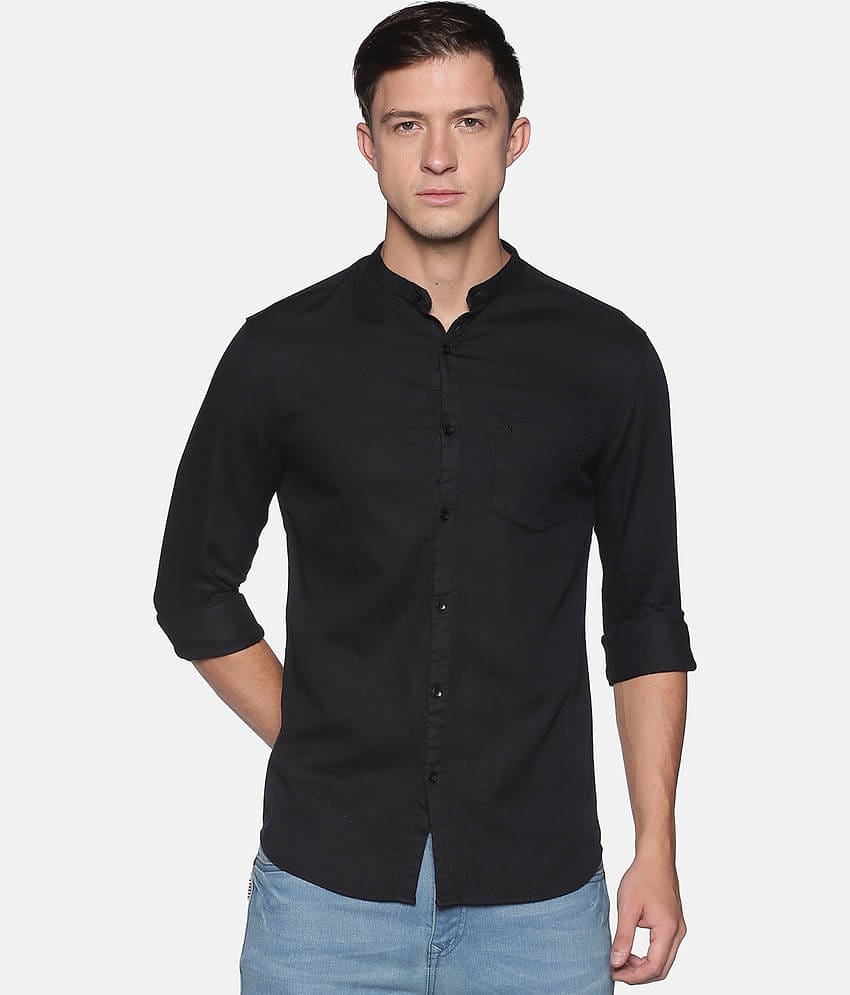 Showoff Cotton Blend Slim Fit Men's Casual Shirt - Black ( Pack of 1 )
