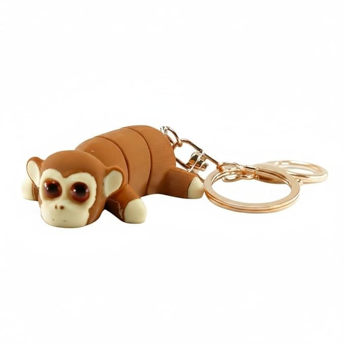 Vinglits Wild Beasts 3D Printed Keychains – Articulated Animal Toys, Pocket-Friendly Keyrings, Stress Relief Desk Toys for Kids & Adults, Collectible Accessories (Jumpy - The Monkey)