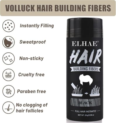ELHAE Hair Building Fibers Instant Fuller Hair Look Natural-Looking Hair Thickening Powder for Men & Women