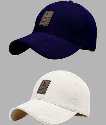 Babji Pack of 2 Cotton Men's Cap ( Navy )
