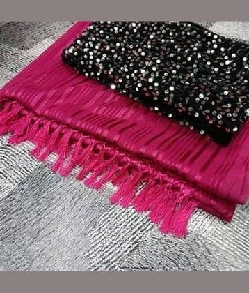 Shree Gullak Silk Art Silk Striped Saree With Unstitched Blouse Piece ( Pink )