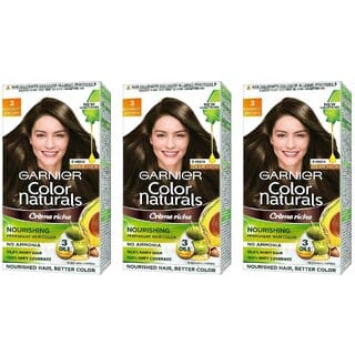 Garnier Color Naturals Cream Dark Brown 3 Hair Color - 70ml+60g (Pack Of 3)