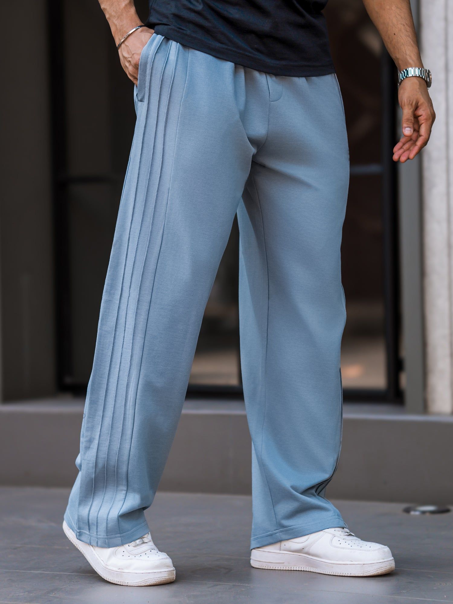 Baggy Light Grey 3 Line Pleat-S