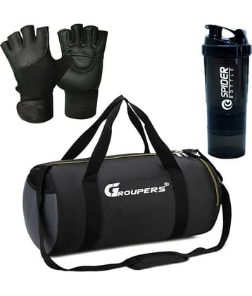 GROUPERS Polyester BLACK 25 Ltrs Gym Bag