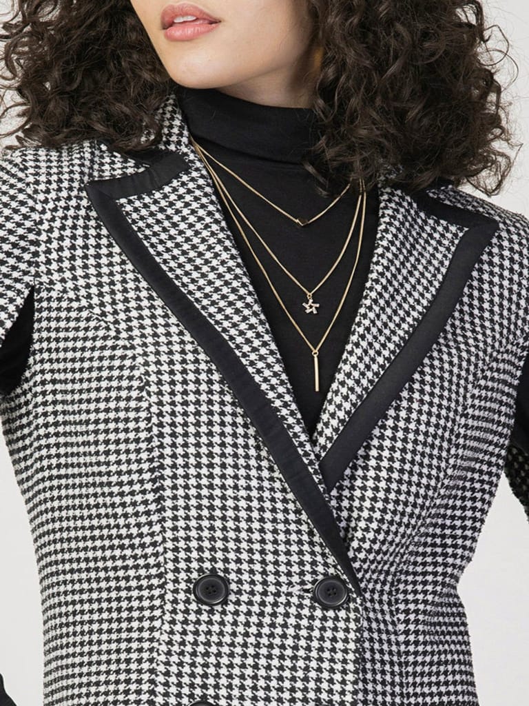 Winter Vintage Tweed Dress With Cap