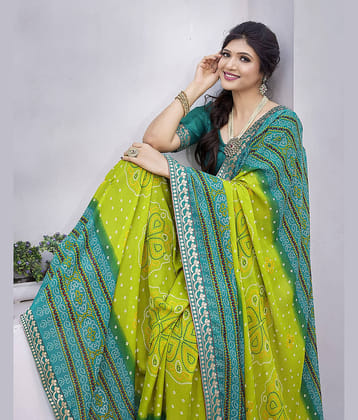 Yashika Georgette Printed Regular Saree With Unstitched Blouse Piece ( Multicolor )