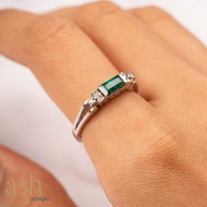 Belle Emerald and Diamond Ring-US 7