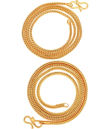 AanyaCentric Combo of 2 Gold Plated 22inches Long Fashion Chain