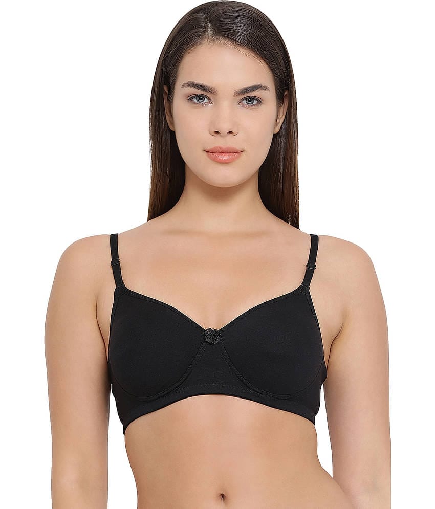 Clovia Cotton T-shirt Bra - Black