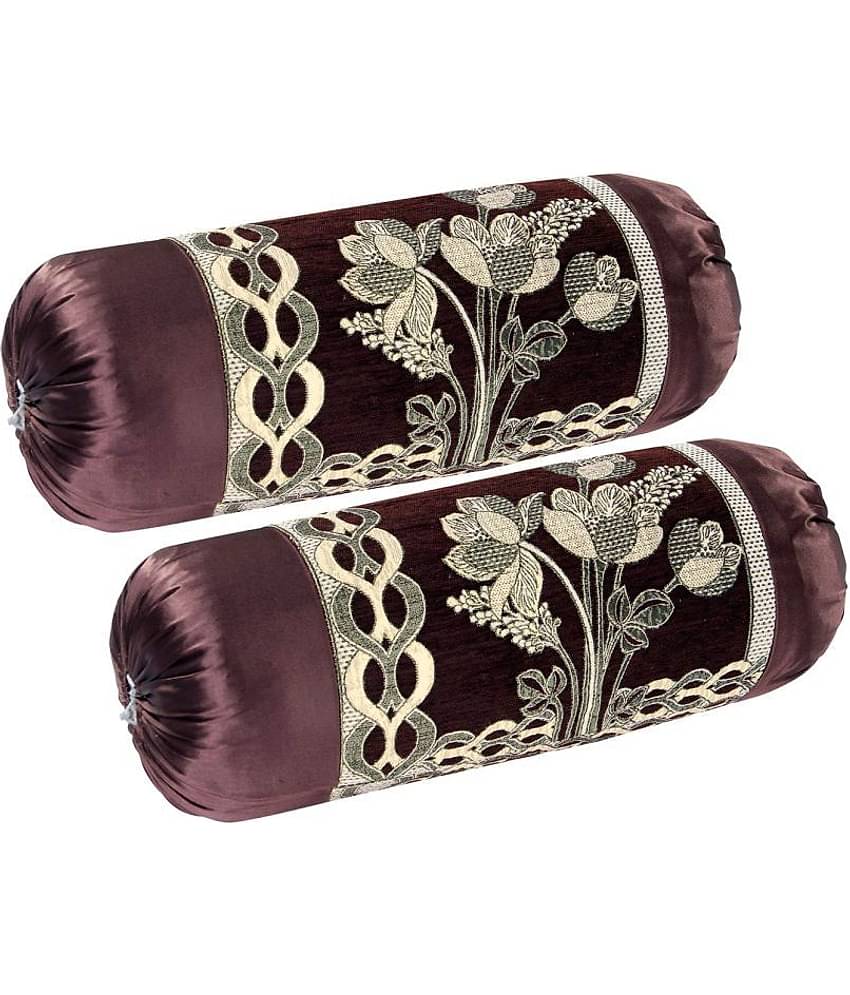 MAHALUXMI COLLECTION Set of 2 Velvet Bolster Covers
