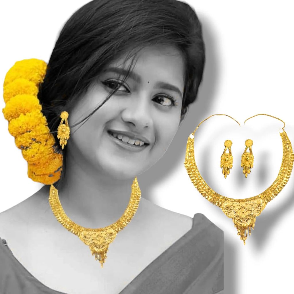Exquisite one-gram gold-plated choker set , perfect for gifting