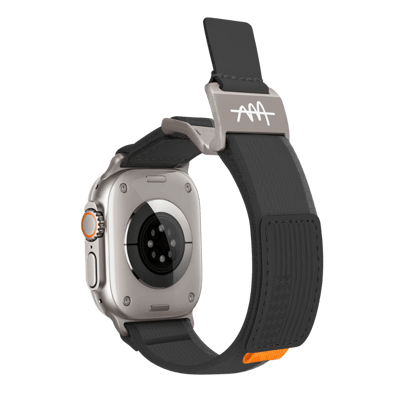 Premium Wild Trail Magnetic Buckle Nylon Band By iSerieshub For Apple Watch-49 - 46 - 45 - 44MM / Black Grey T