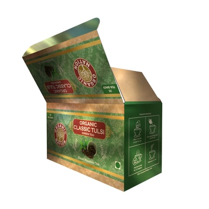ORGANIC NATION Classic Tulsi Tea | Premium Single Estate Teas | Fresh and Pure, Natural Immunity Booster Crafted For Tea/Chai Lovers| Healthy Superfood