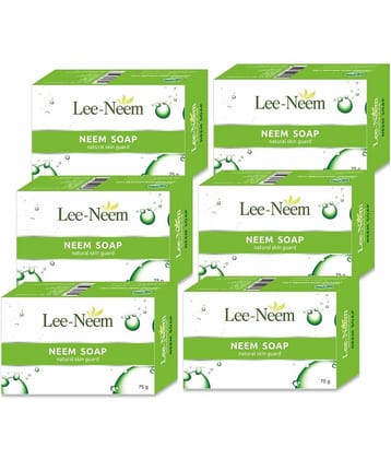 Leeford Lee Neem Anti-Bacterial Soap - Enriched with Neem for Healthy Skin, 75g (Pack of 6)